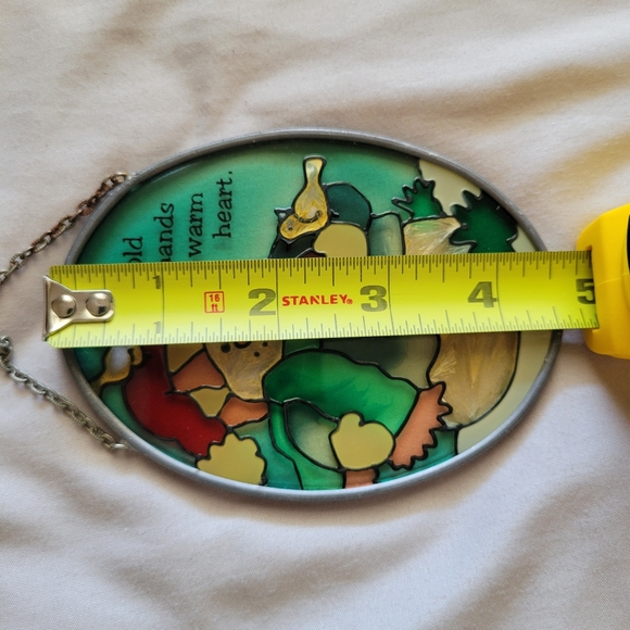 Vintage Stained Glass "Cold Hands Warm Heart" Christmas Sun Catcher 4.5" - Picture 8 of 9